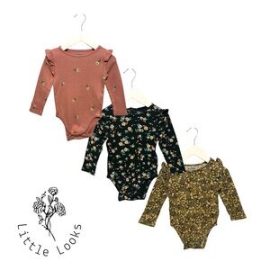 ⭐️ 5/$30 Old Navy Kids Floral Print Waffle Knit Bodysuit Bundle (x3) size 18-24M